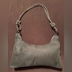 Elegant Silver Mesh Bag NWOT